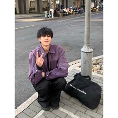 【有货】紫色外套刮烂牛仔夹克JK7222特P80，男装夹克，星座908-1