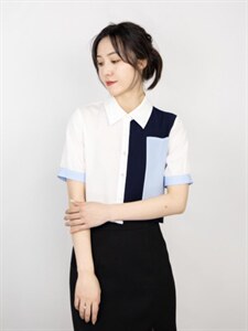 【现货】2022夏季新款撞色衬衫，女装衬衫，依一秀水