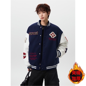 JKDD009-常规特P68加棉特P80潮牌毛巾绣夹棉棒球服外套夹克棉衣