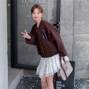 秋款新款 设计感蝴蝶结休闲宽松短外套 2C050-1292-P160-K258图片