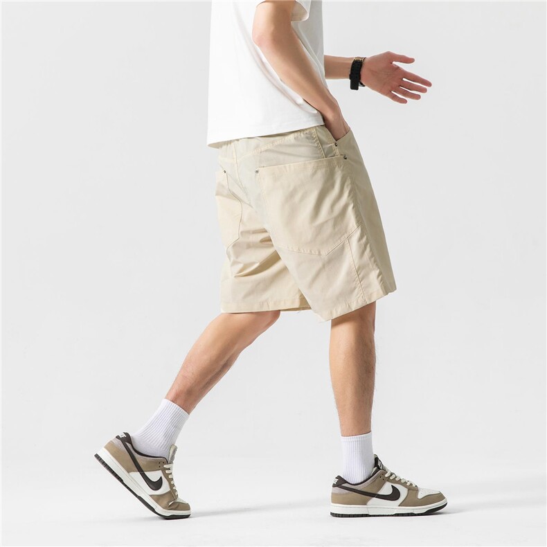 轻薄凉感美式铆钉复古多口袋宽松工装短裤男阔腿五分裤D501/P35，男装牛仔裤，星座206（原A221）