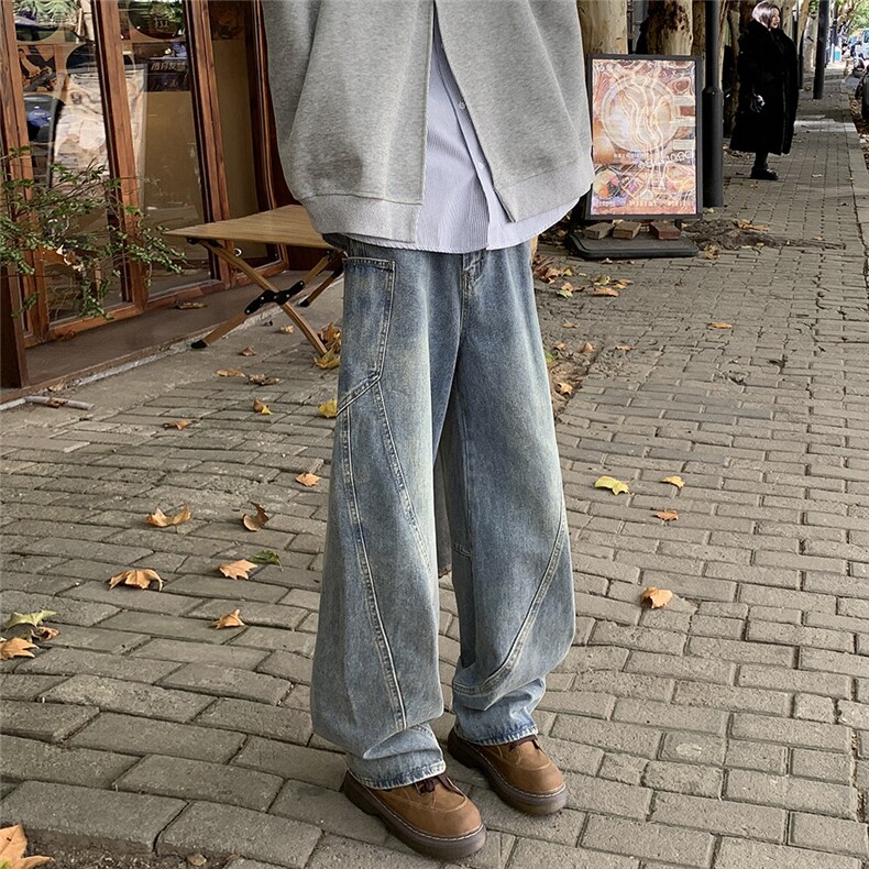 高街牛仔裤男士韩版潮流帅气百搭春季2025宽松ins长裤RK2430-P48,男装牛仔裤,星座412-2