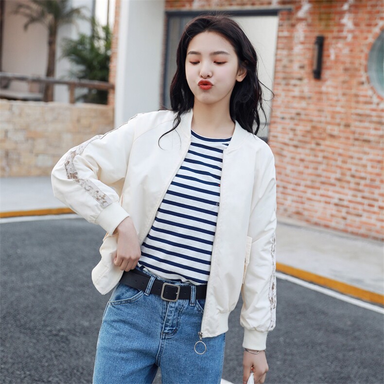 外套女春秋季26新款韩版时尚潮流刺绣夹克棒球服182-1805P90K138,女装短外套,帛香坊