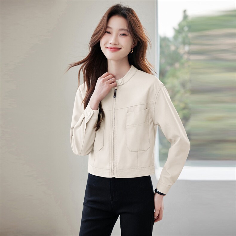 2025早春秋季新款小个子外套皮夹克女装短款衣服时尚休闲上衣开衫,女装皮衣,潮流依族