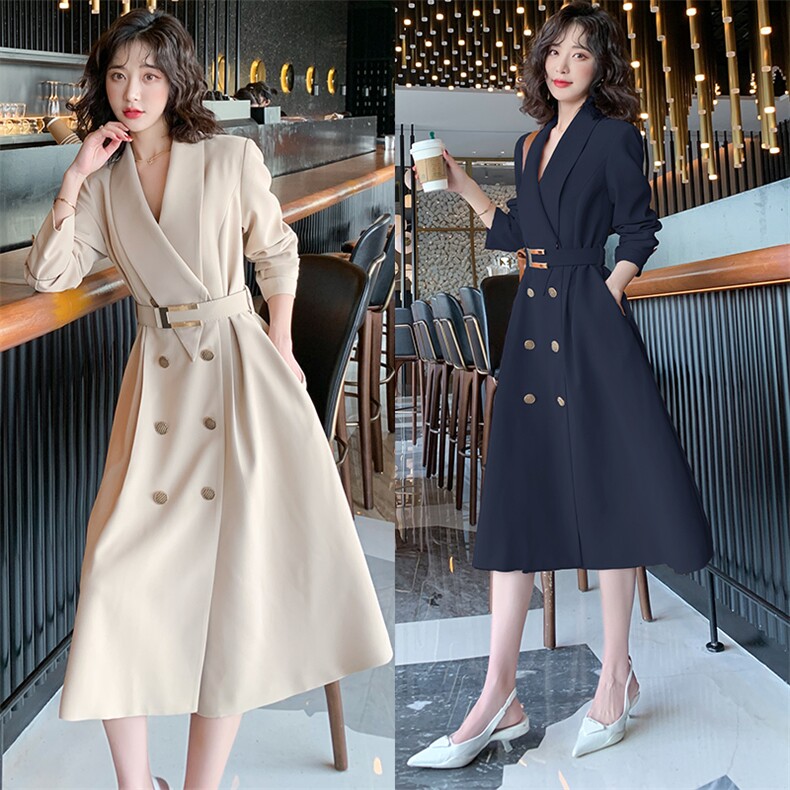 高端轻熟风气质风衣外套女春秋2023新款洋气修身显瘦法式收腰大衣，女装风衣，姿衣坊