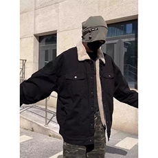 现货加绒牛仔棉服男冬季棉衣外套羊羔绒翻领夹克毛领MY1089-P110，男装夹克，星座1103-3