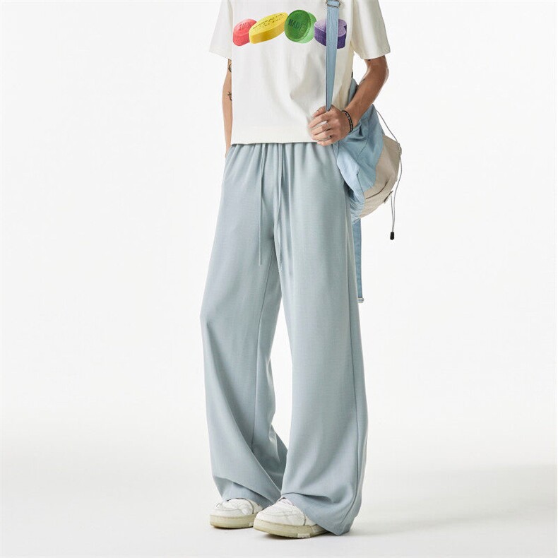 抖音品质纯色设计凉感垂顺宽松休闲冰丝裤B315-K25585-特p30控58,男装休闲裤,电商B315