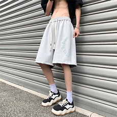 抖音品质夏麂皮绒字母发泡短裤休闲五分裤313A-1-NK113-P45控58，男装休闲裤，星座808A-1