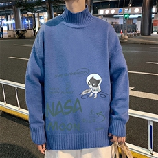 M18187-P45加绒款-P65半高领毛衣男士大码针织衫男毛线衣男，男装针织衫/毛衣，电商A040