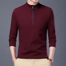 2023秋季新款男士纯色针织衫中年商务休闲百搭上衣男装时尚毛衣，男装针织衫/毛衣，电商B212（原钱塘6029）