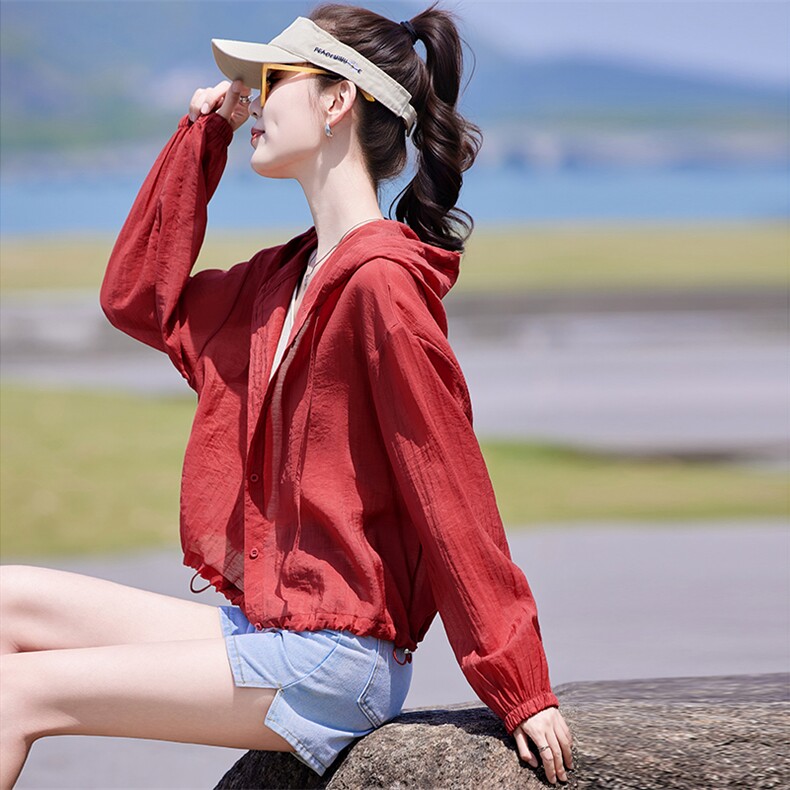 衣女新款薄款透气轻薄连帽开衫多巴胺外穿通勤外套女2026夏季外套,女装防晒衣,靓衣阁