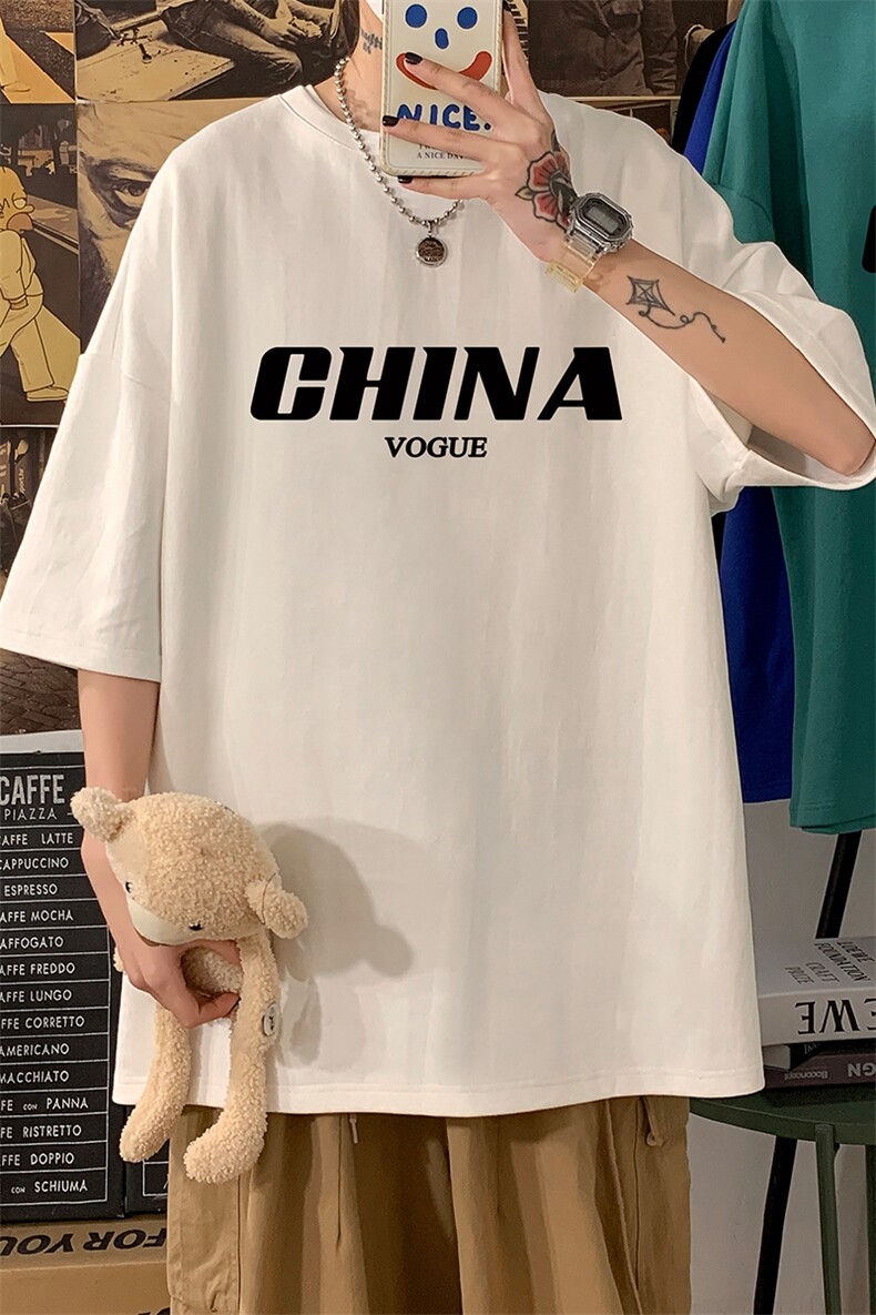 DX17001-P20纯短袖t恤男大码半袖打底衫宽松体恤衫港风,男装T恤,电商A040