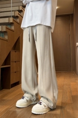 特批P35无差价2025拼接休闲裤男潮流百搭大码港风直筒阔腿裤K5617，男装休闲裤，电商A001