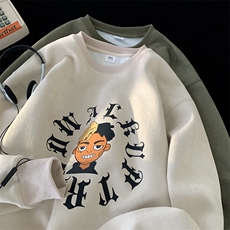 供抖音高品质麂皮绒卫衣男港风圆领外套416B-WY660-P48限68，男装卫衣，星座416B-1
