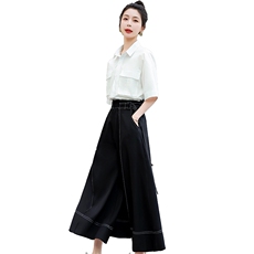 《48H发》简约优雅工装阔腿裤两件套套裙，女装套装/套裙，辰辰家