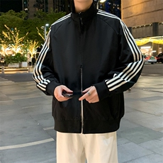 立领开衫夹克男2026新款拉链卫衣条纹运动休闲外套JK02567-P75，男装夹克，星座308B-2