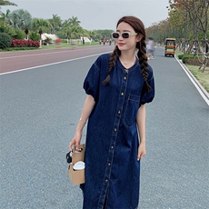 现货~新款夏季牛仔薄款连衣裙190-82356-P120-K168，女装连衣裙，一九零