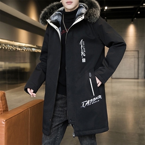 不断货男士派克服中长款棉衣加绒加厚风衣连帽外套JR917-P90