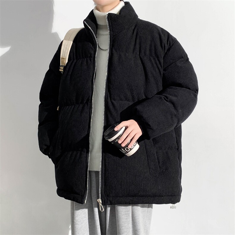 冬上新青少年加棉加厚棉服潮纯色宽松立领棉衣外套男女 6223-P100图片