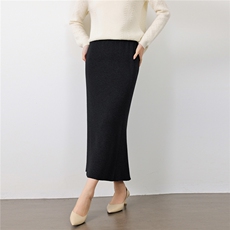 2025年秋季新款百搭女士16针四平精纺羊毛半身裙，女装半身裙，庆大羊绒