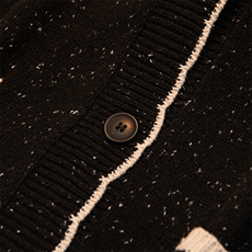 2025年秋季时尚百搭通勤简约休闲黑色点子纱开衫，女装羊绒衫，盛世绒华