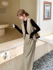 休闲风时尚套装休闲西装时尚阔腿裤轻熟上衣洋气显瘦春秋气质网红，女装套装/套裙，浙宝301