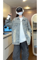 2026秋季牛仔夹克衫潮牌宽松韩版上衣HY481TP60控98，男装夹克，电商A102B