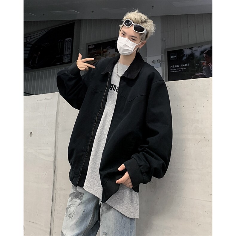 F377P68男生秋装新中式潮牛仔外套男复古宽松水洗,男装工装外套,星座512-6