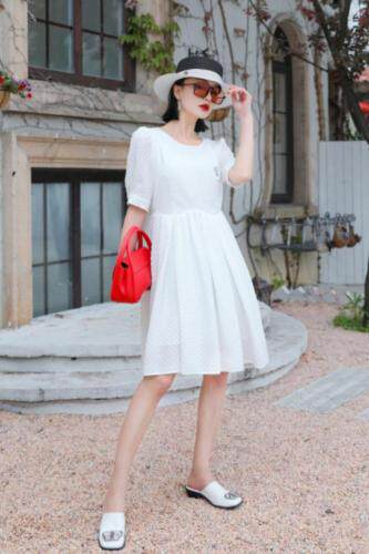 定制压邹面料连衣裙，女装连衣裙，艾梵煕尔