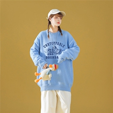 中性风秋/冬新款时尚印花百搭保暖圆领宽松套头毛衣M1026P50控68，男装针织衫/毛衣，A247A