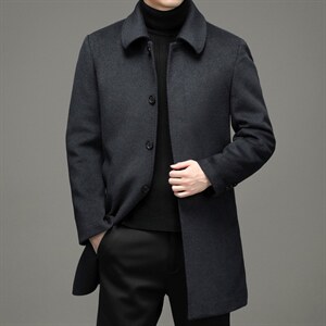 2023冬季休闲羊毛大衣中年男爸爸装冬季中年时尚外套YYN1807-P245，男装毛呢大衣，电商B212（原钱塘6029）