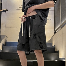 春夏新款美式宽松破洞牛仔短裤N354p45，男装牛仔裤，星座712