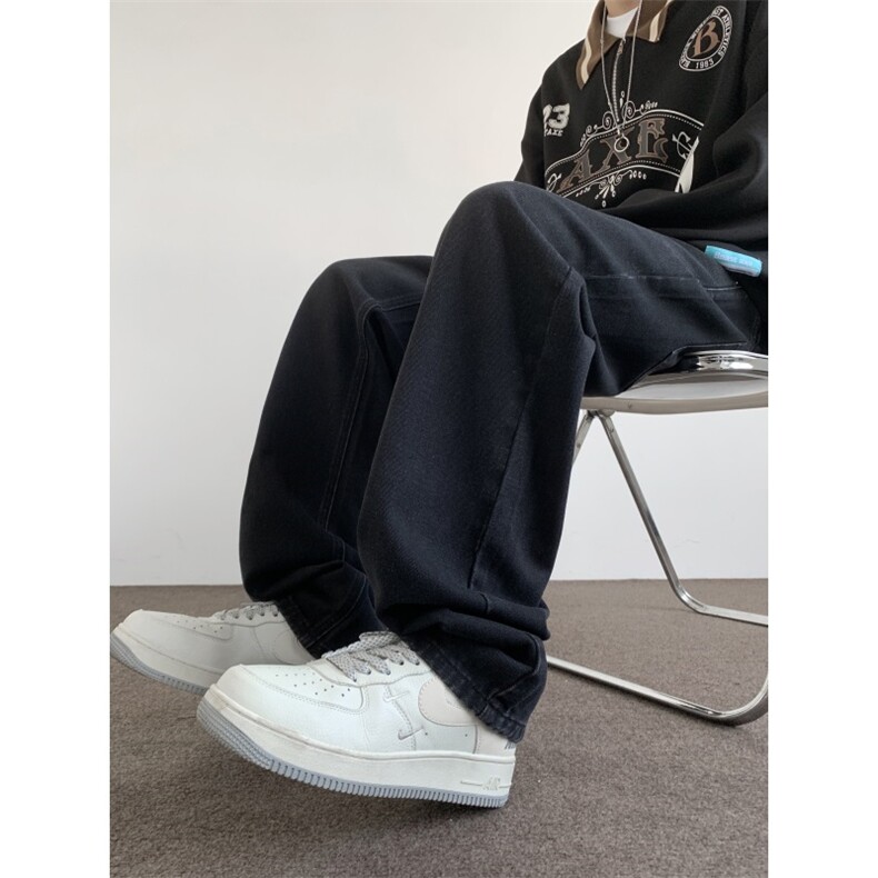 牛仔裤男款美式复古vibe裤子宽松直筒微喇长裤A080-9601-P40控68,男装牛仔裤,电商A080