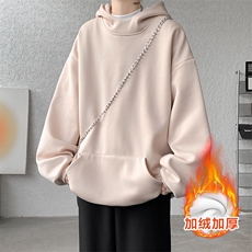 8XL-M连帽卫衣硬挺连帽卫衣男美式复古重磅帽衫加绒外套WY9105P68，男装卫衣，电商B238