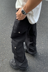 特批P43无差价夏秋衔接抽绳束脚工装阔腿裤男士山系拖地长裤K1368图片