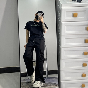2023美式复古街头嘻哈工装裤高街直筒阔腿休闲裤子JX755-P45图片