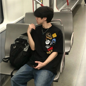 万针全刺绣工艺 得物抖音高品质260克纯棉双纱美式高街短袖T恤P33图片