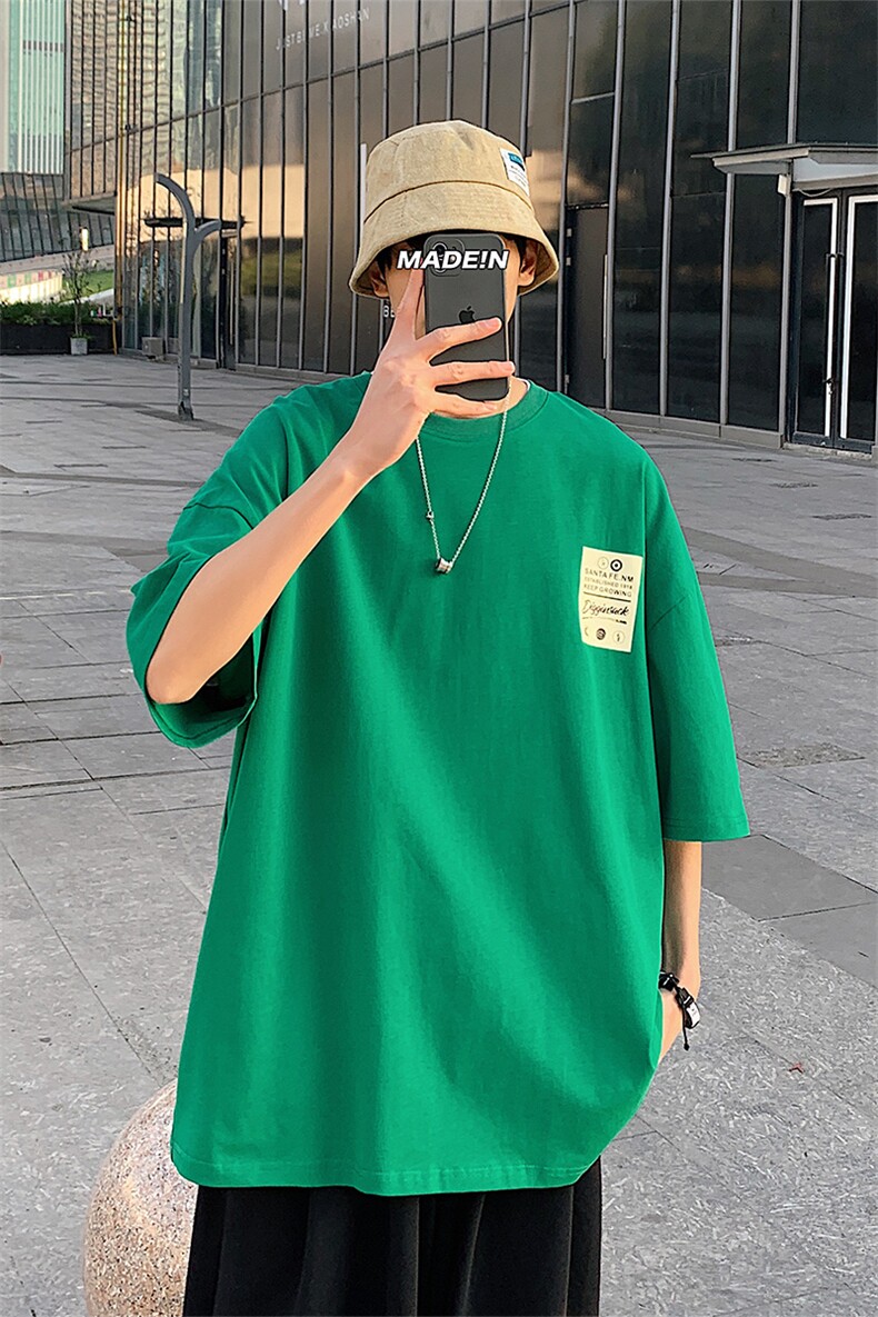 DX56P35港风纯短袖青少年学生百搭休闲潮流宽松T恤纯上衣,男装T恤,星座1204-3
