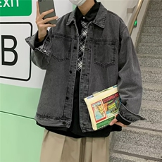 牛仔外套男秋季潮牌休闲夹克港风宽松学生工装上衣服JK140P58，男装夹克，星座410-2