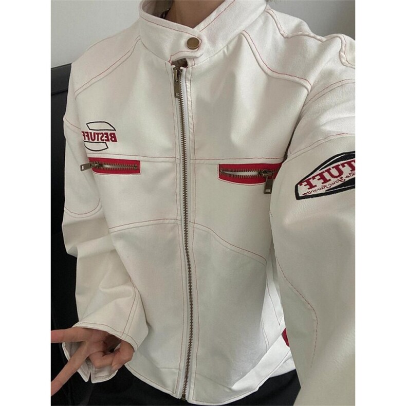网络图现货美式高街皮衣机车服男女同款宽松潮牌夹克外套R966-P78,男装夹克,星座1005-6