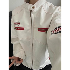 网络图现货美式高街皮衣机车服男女同款宽松潮牌夹克外套R966-P78，男装夹克，星座1005-6