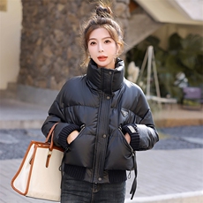 【BAO款现货】2025冬季新品韩版时尚羽绒服保暖翻领蛋白皮百搭款，女装羽绒服，意芙