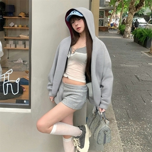抖音得物高品质 秋冬美式高街重磅结构双层双面连帽卫衣外套XS107图片