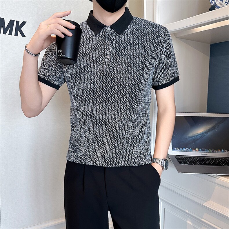 店主风社会小伙男高级感翻领POLO衫男保罗衫301A-1/PL114/P53,男装Polo衫,星座301A-1