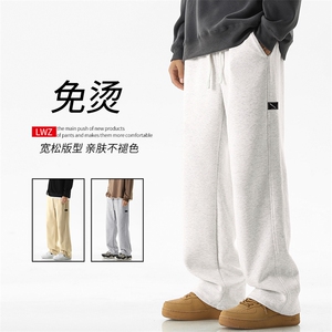 美式复古vibe裤子ins潮束脚卫裤男春秋款运动长裤-X1691特批45图片