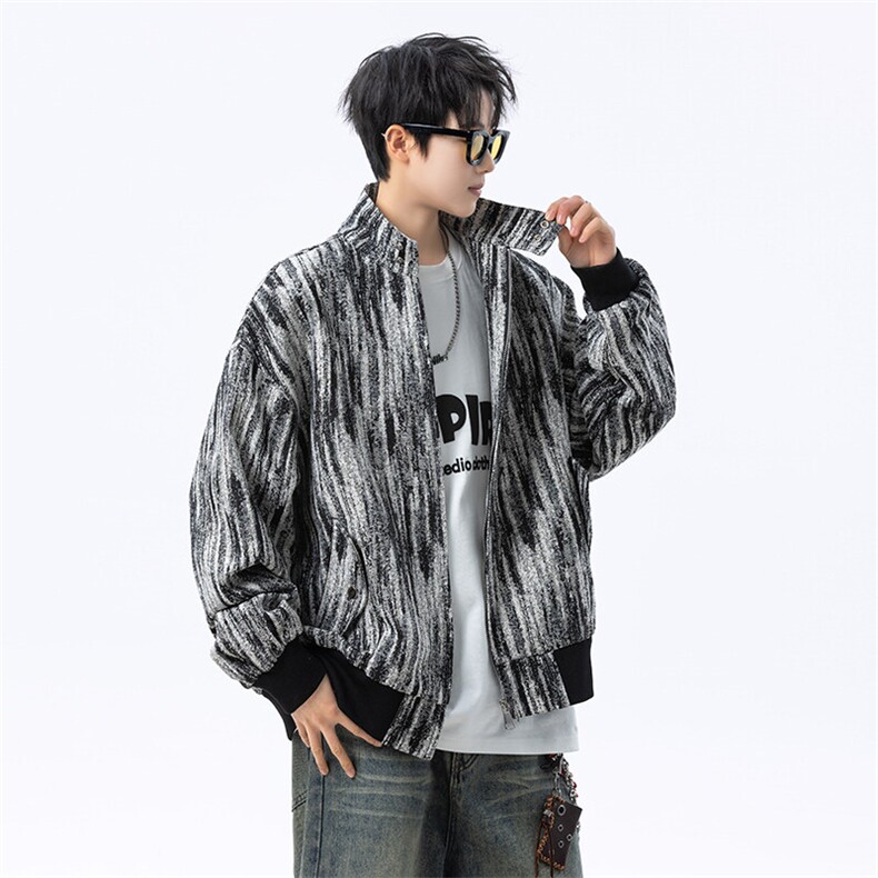 春秋扎染立领短款夹克男休闲外套美式潮牌上衣812-JK10-P88,男装夹克,星座812
