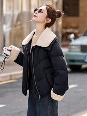 2025年冬季韩版宽松设计感毛毛翻领加厚羽绒服女高端保暖洋气，女装羽绒服，衣之秀