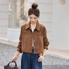 2025早秋新款时尚休闲短款外套女洋气显瘦减龄小个子百搭上衣，女装短外套，浙宝029