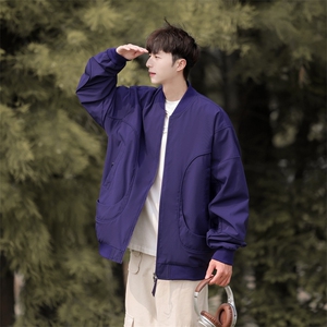 新款港风外景个性棒球服宽松二开夹克男DSA157B-J218-P80图片
