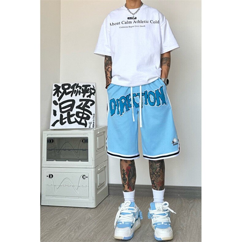 美式运动宽松篮球五分裤字母毛巾绣短裤B315-K23328-特p30控58,男装休闲裤,电商B315